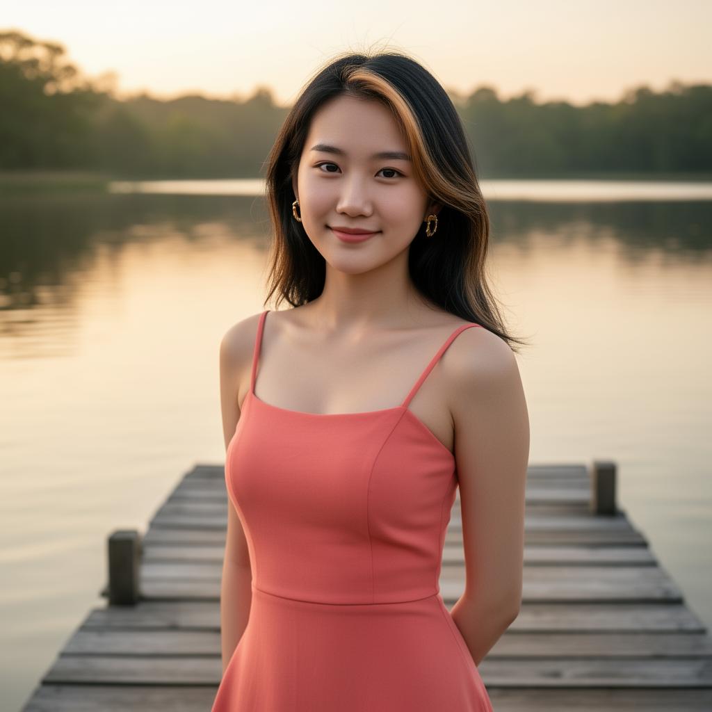 An AI image portrait of a black woman with long straight hair and brown eyes, smiling at the camera