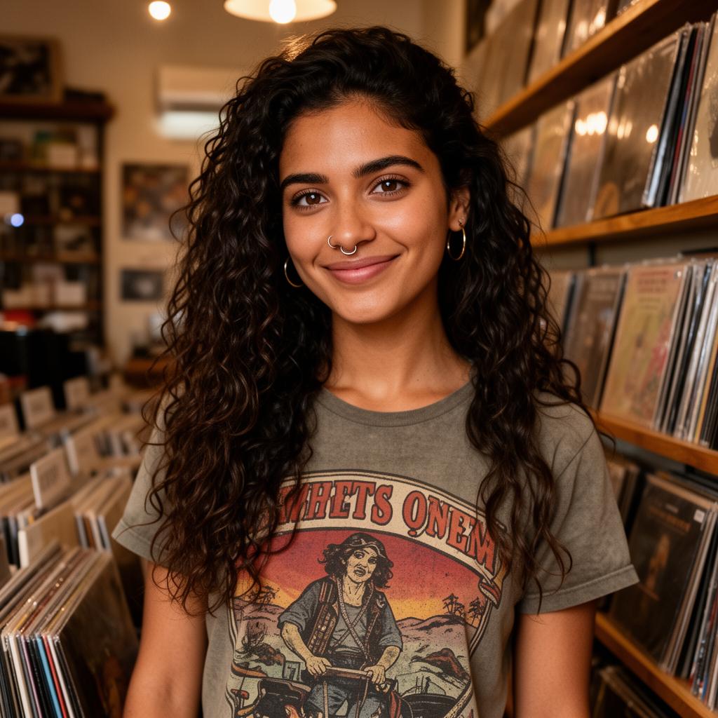 An AI image portrait of a blonde woman with long hair, blue eyes and freckles, smiling at the camera