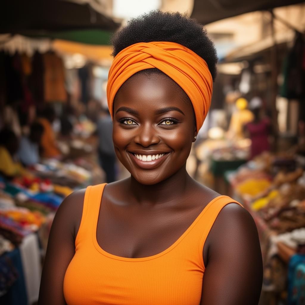 An AI image portrait of a black hair woman with short hair curly hair, hazel eyes and piercings, smiling at the camera